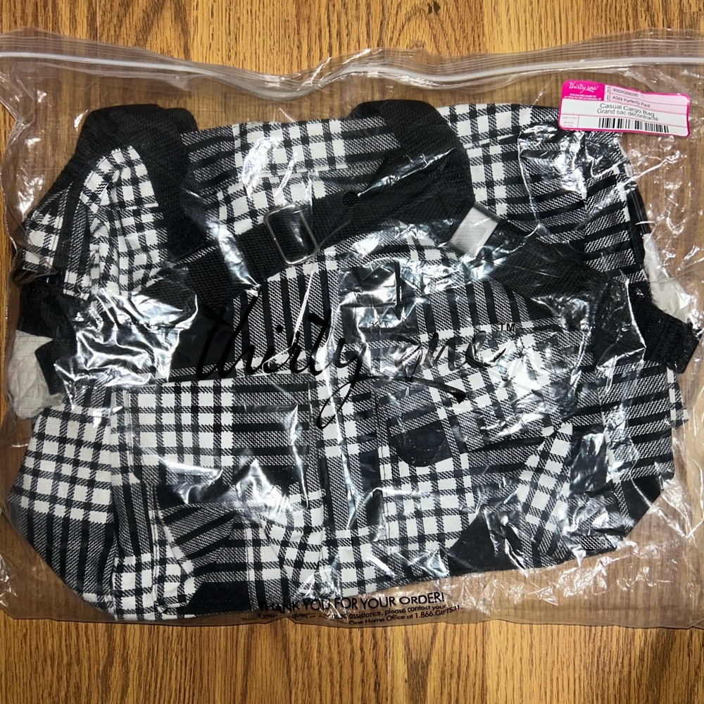 Plaid Black and White Handbag